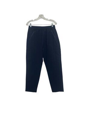 Stretch Tech Jogger Pants Quick Dry Small Blue Zipper Pockets Elastic Waist